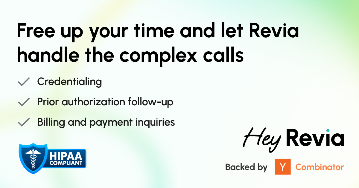 Hey Revia Reimagine phone calls logo